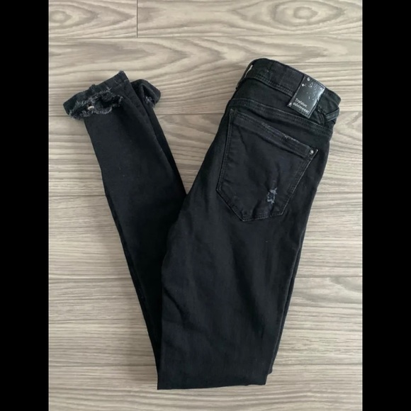 Zara distressed skinny jeans Sz 2 - Picture 2 of 9